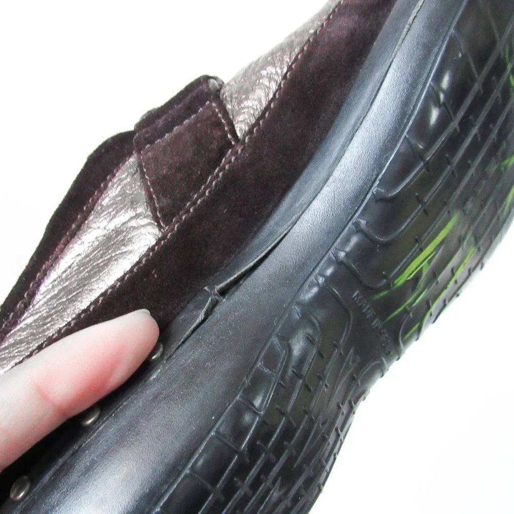 STUART WEITZMAN Metallic Suede Leather Sneakers Brown Suede Studded~MSRP $375 - Picture 10 of 15